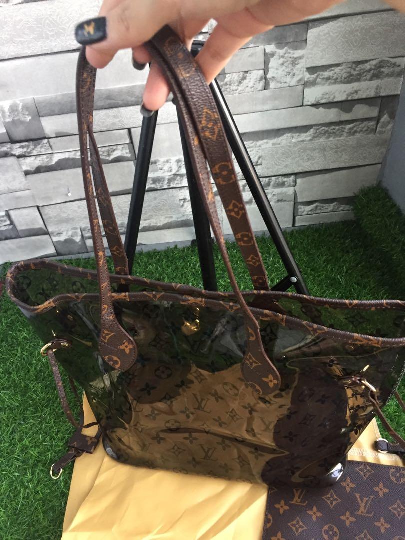LV Neverfull transparent, Luxury, Bags & Wallets on Carousell