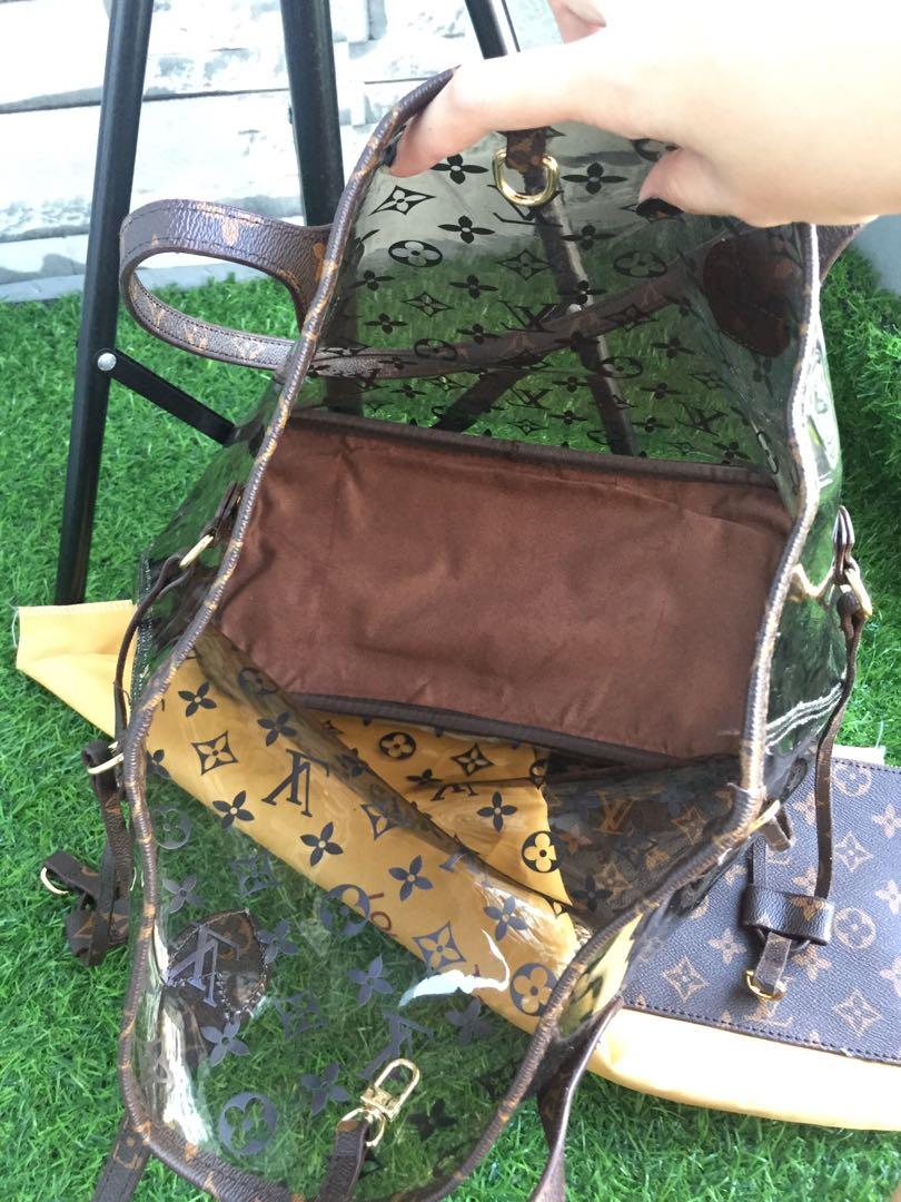 clear bag for lv neverfull pouch