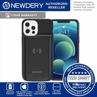 NEWDERY Battery Case for 15/14/13/12 Pro, Pro Max, Mini Qi Wireless Charging Case Compatible, Extended Battery Pack Rechargeable Protective Charger Case