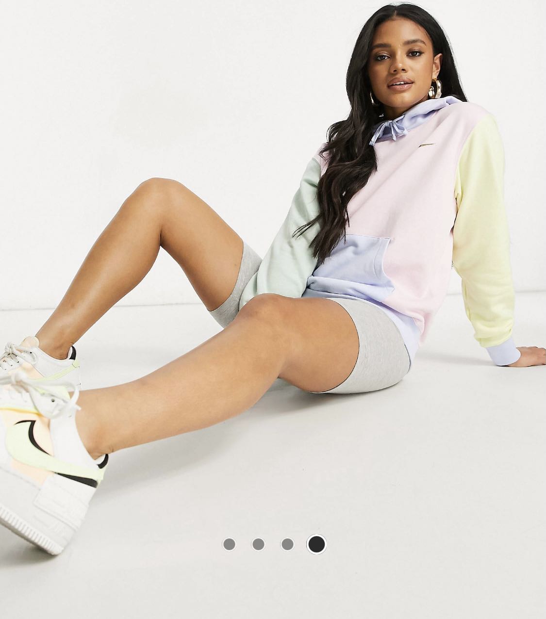 nike oversized pastel colour block hoodie