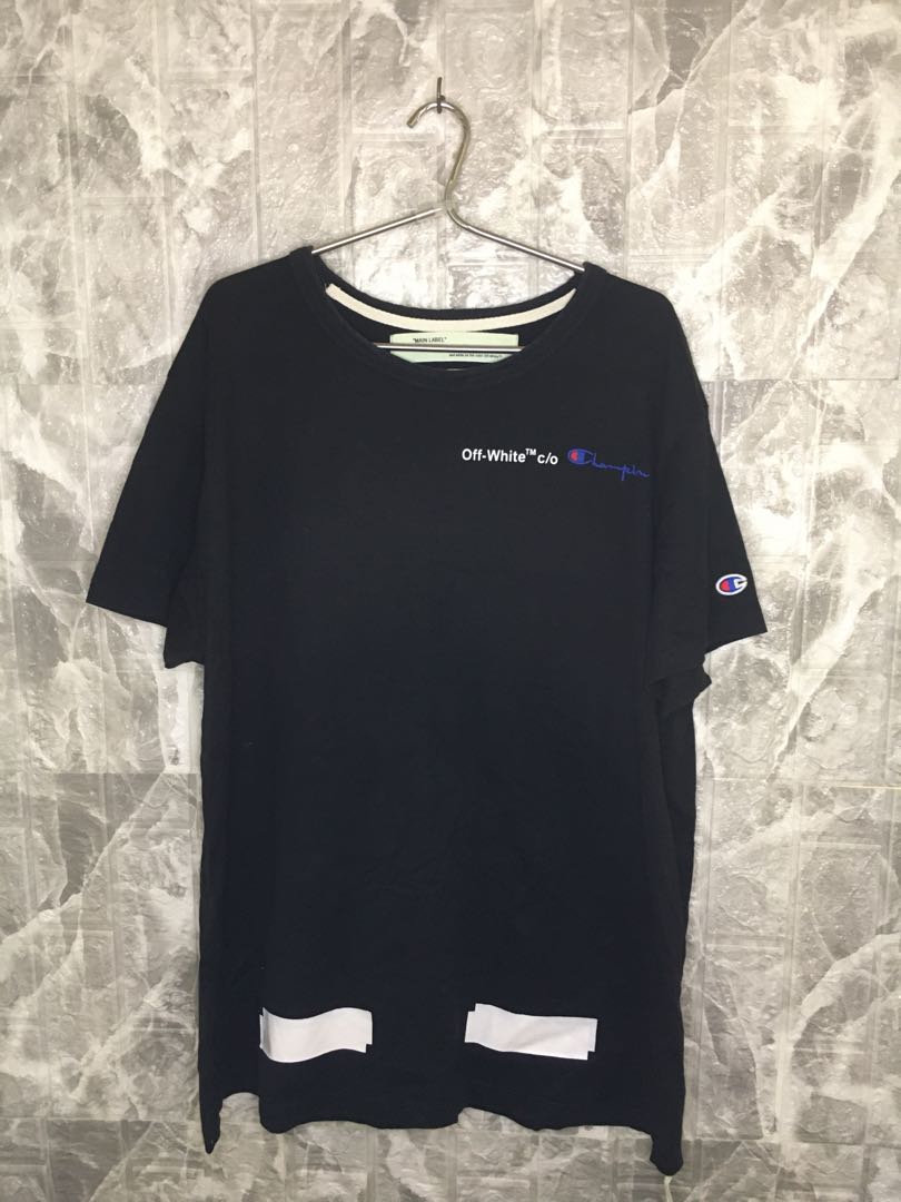 Off White X Champion Tee, Men's Fashion, Tops & Sets, Tshirts & on Carousell