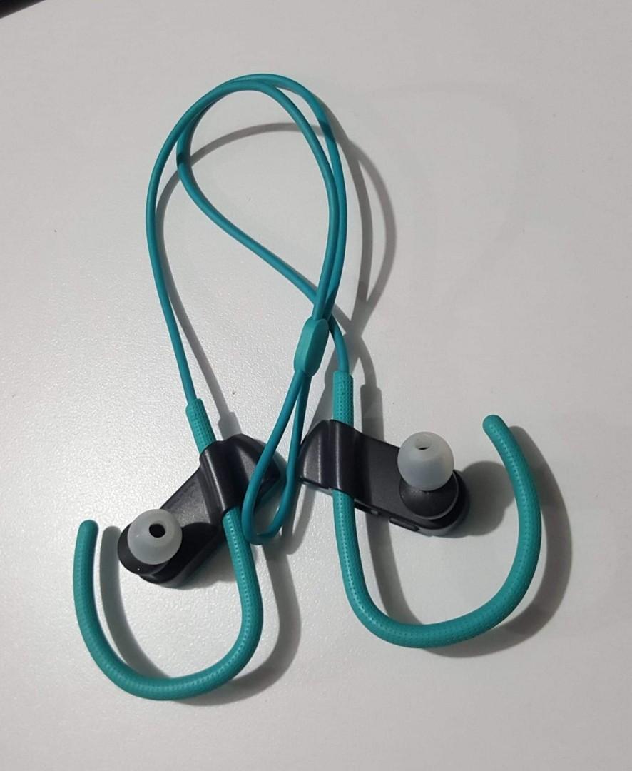 Original ATH-SPORT50BT Wireless Earphone (Category: Earphones) located in Las Pinas. Submitted by warrior.warrior (Listing ID 1081553032, Image 1). Description: The ATH-SPORT50BT wireless in-ear headphones pair great sound with great fit and freedom of movement to fuel your workout wherever it takes you. It has ear-hook design which keeps the headphones securely and comfortably in place so the powerful 9 mm drivers can deliver all the crystal-cle