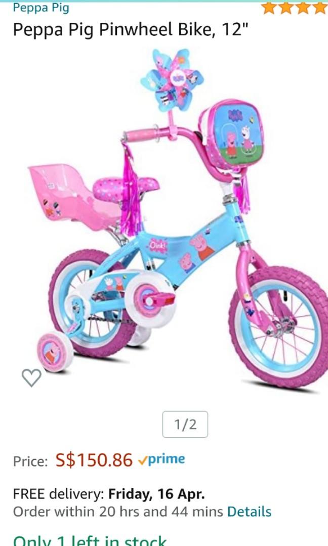 Peppa pig bike 12 inch pink discount