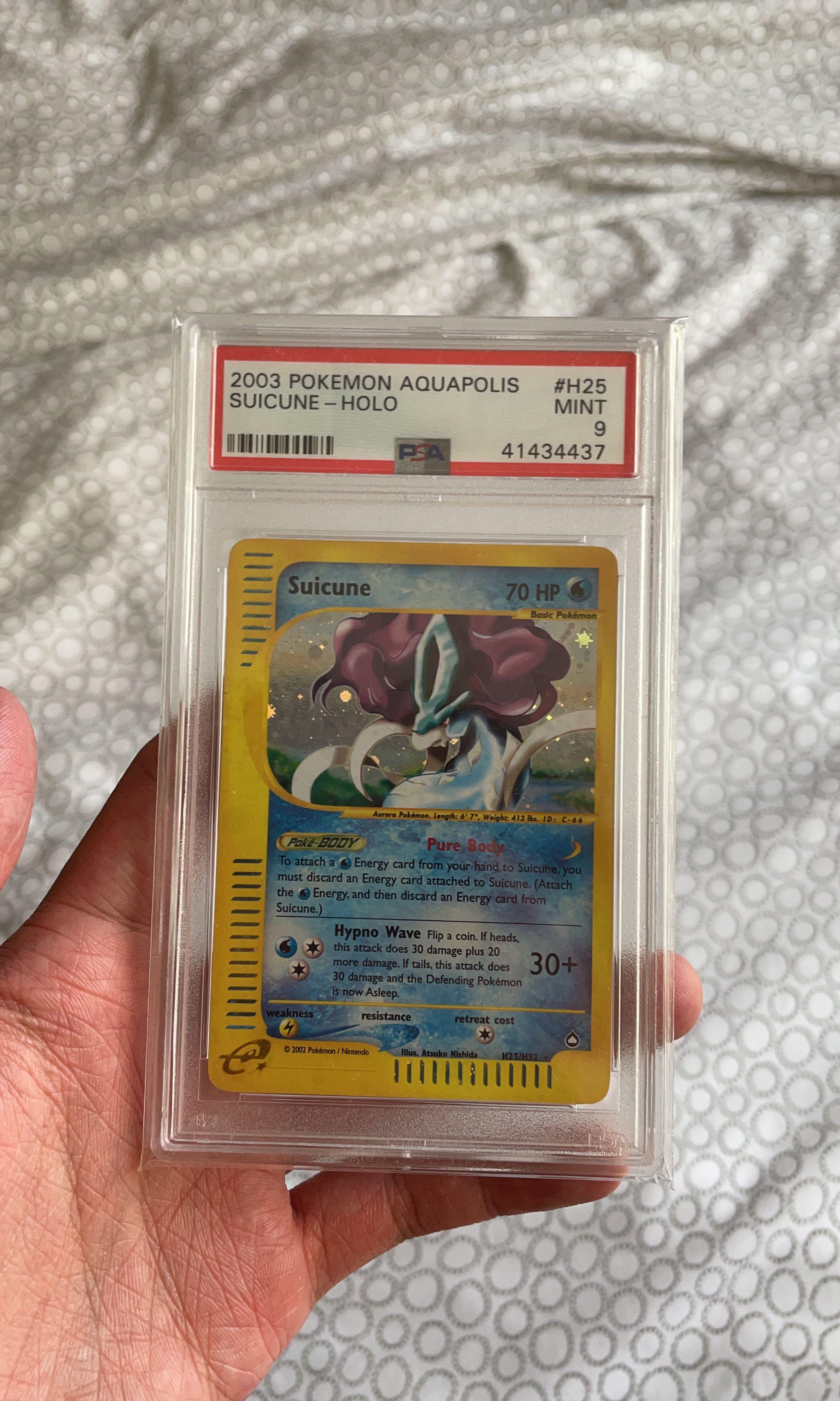 Pokemon Suicune Aquapolis Holo H25/H32 PSA 9 Pokémon Card, Hobbies & Toys,  Toys & Games on Carousell