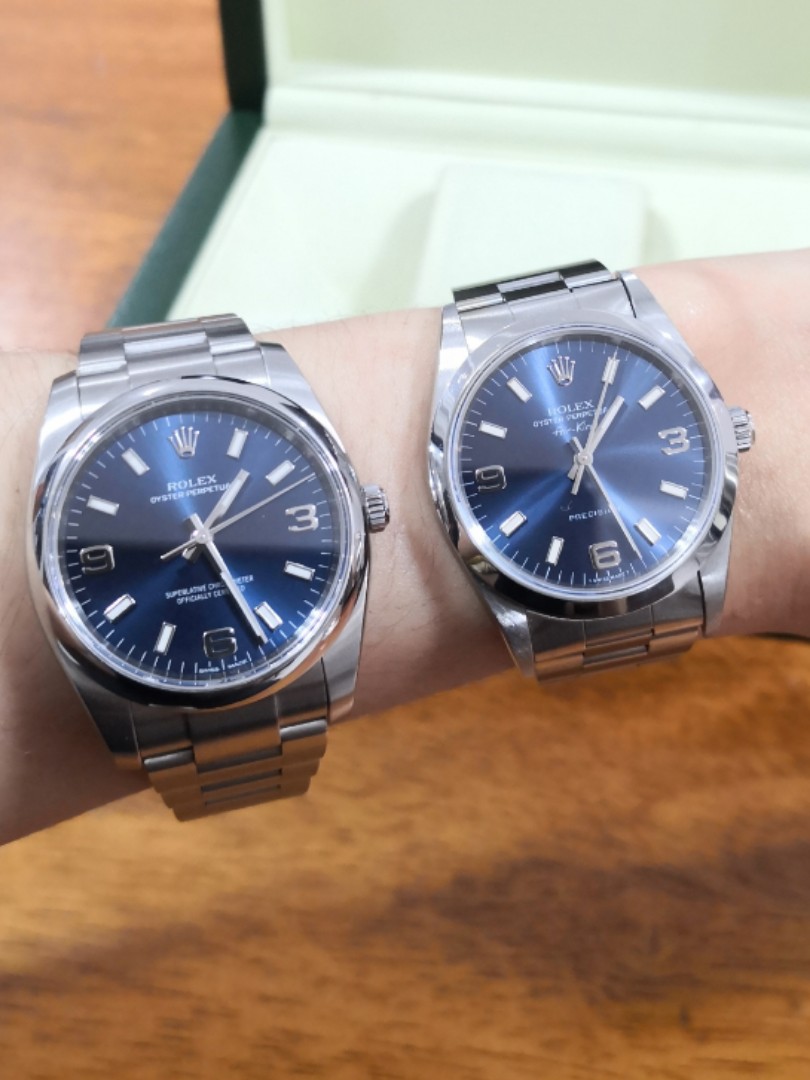 😍Rolex Air King 14000 34mm Tritium Blue 