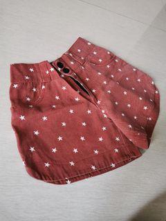 Red stars shorts celana jeans pendek merah bintang