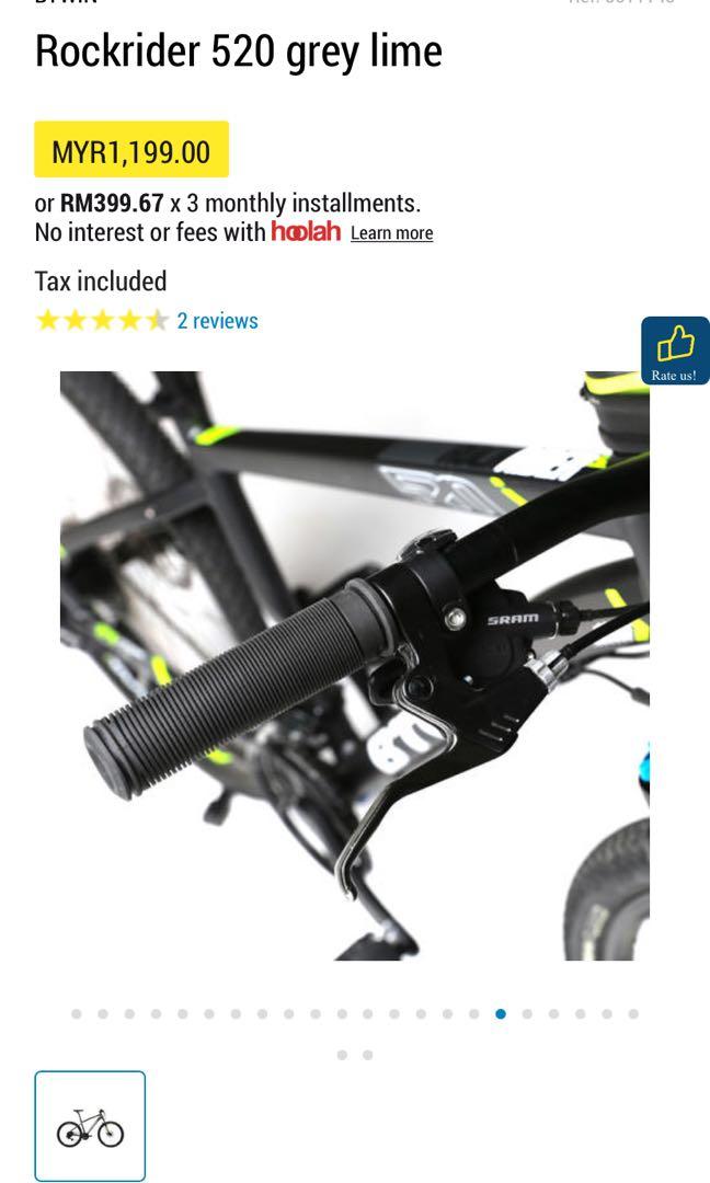 ROCKRIDER SportsTrail 520 Grey Lime BTWIN Sports Equipment