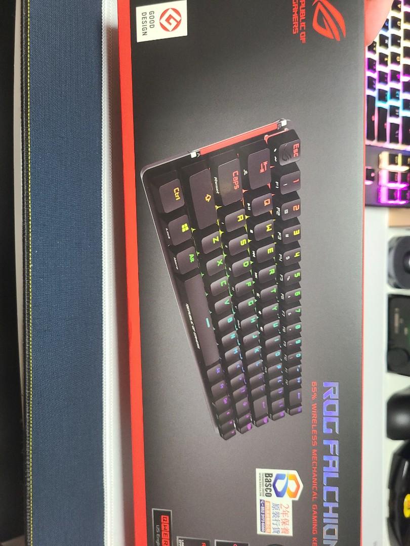 Rog Falchion 68鍵rgb無線機械鍵盤 紅軸英文 電子產品 電腦 平板電腦 Carousell