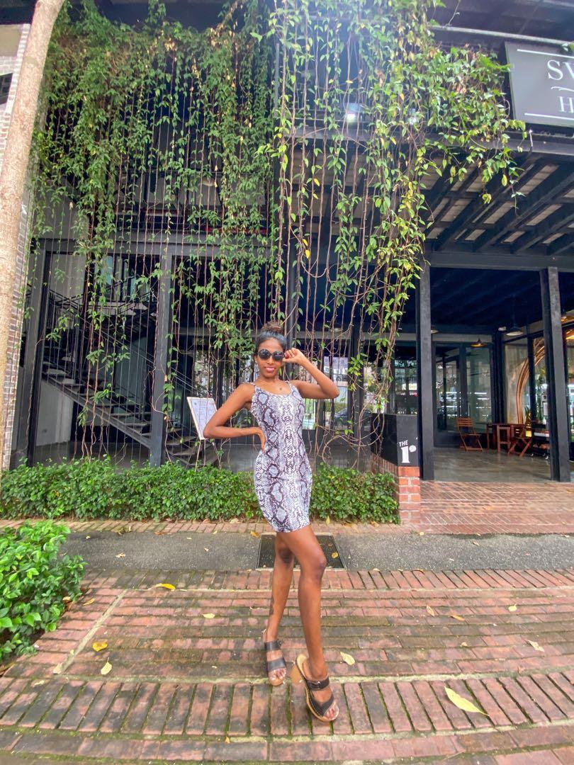 Shein snake top print dress