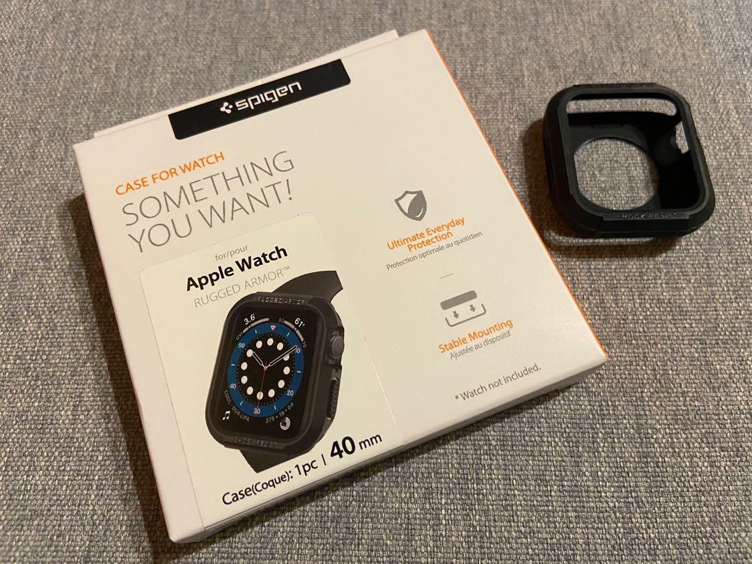 Spigen Rugged Armor for Apple Watch 40mm Free Rinoskin Shield