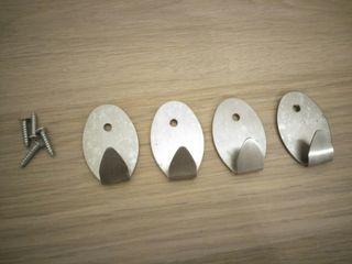 Stainless Steel Hooks with Screws & Tape