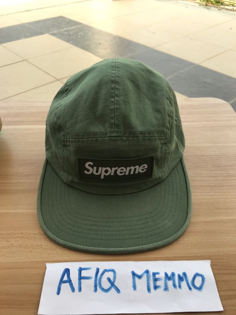 Supreme Military Green 5 Panel Camp Cap Men s Fashion Watches