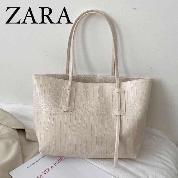 Tas ZARA croco totebag zara Fesyen Wanita Tas Dompet di Carousell