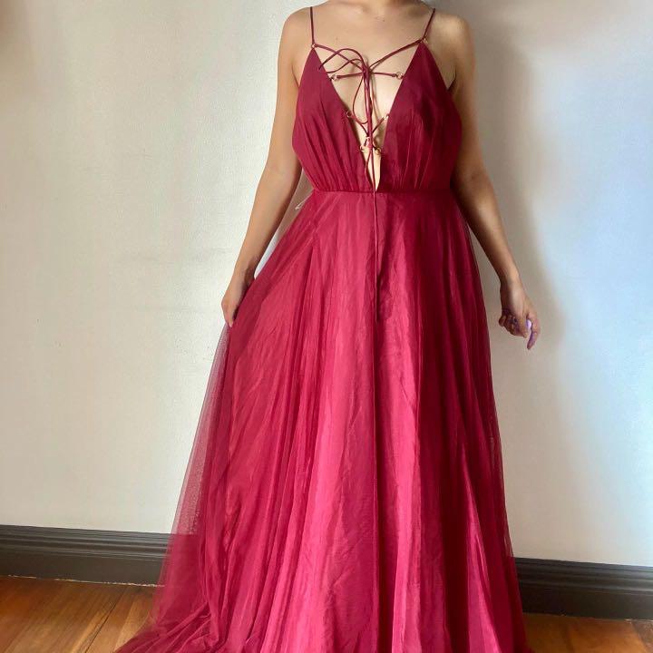 Topshop red cheap prom dress