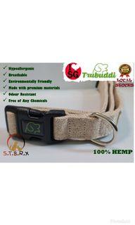 Trubuddi Dog collar made from woven Hemp Eco Friendly, Breathable (Large) *SG Brand*