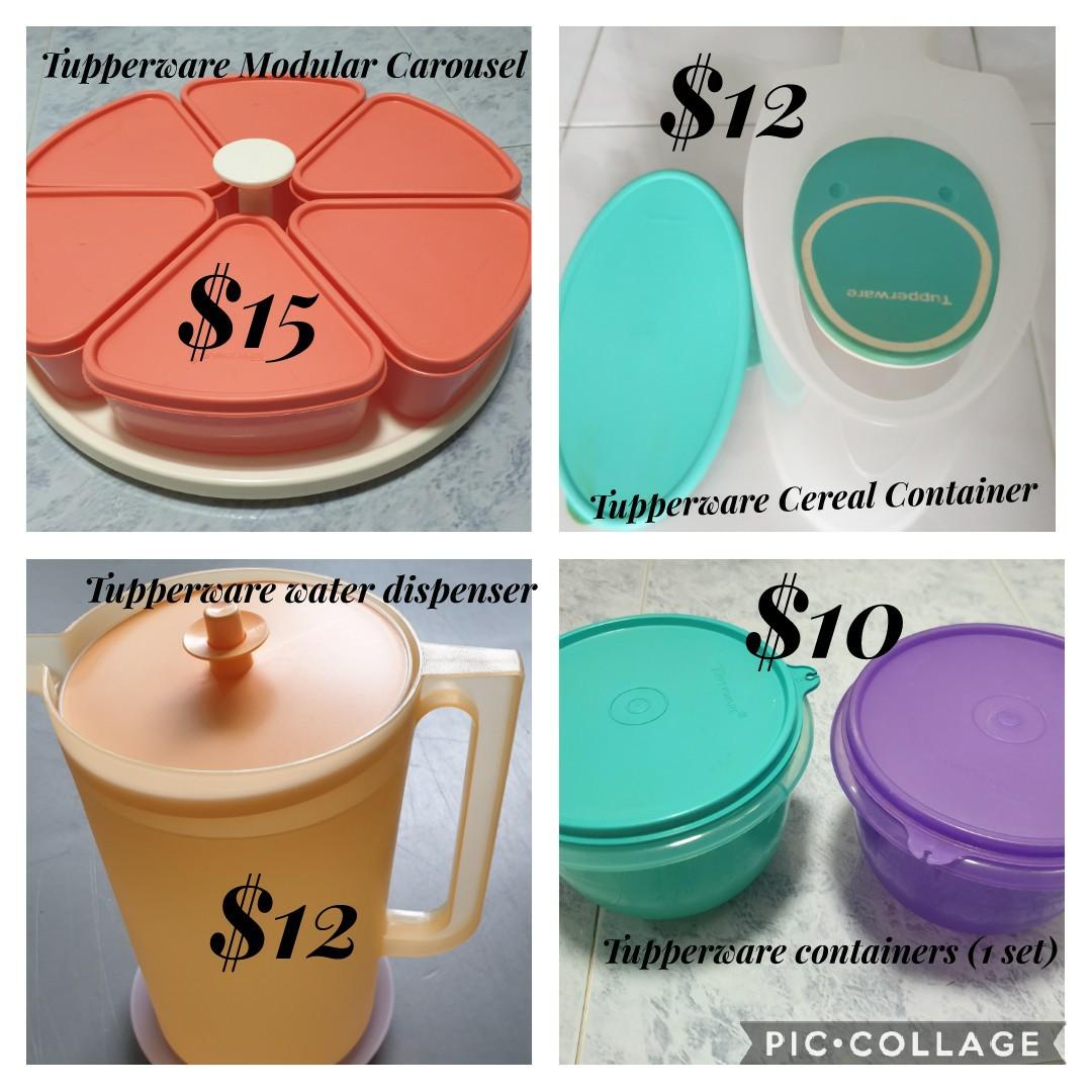 Tupperware Modular Carousel, Cereal Container, Water dispenser, TV ...