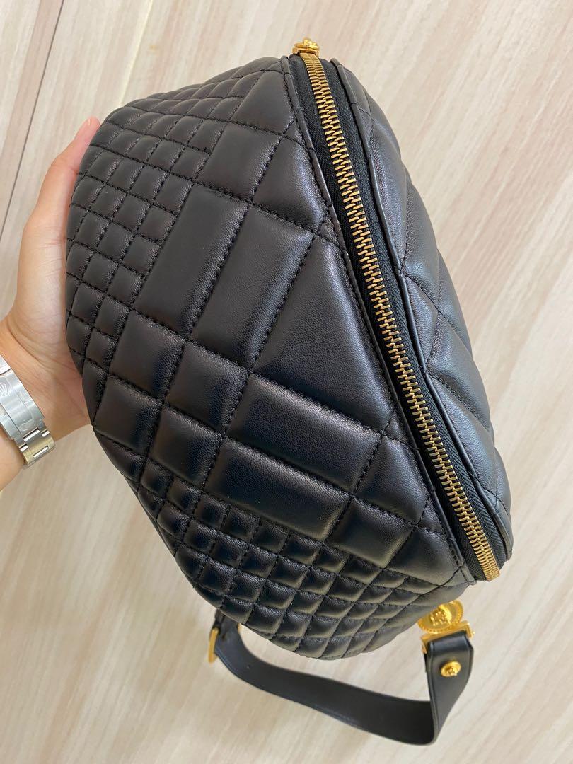 Versace Black Quilted Medusa Belt Bag Luxury Bags Wallets on