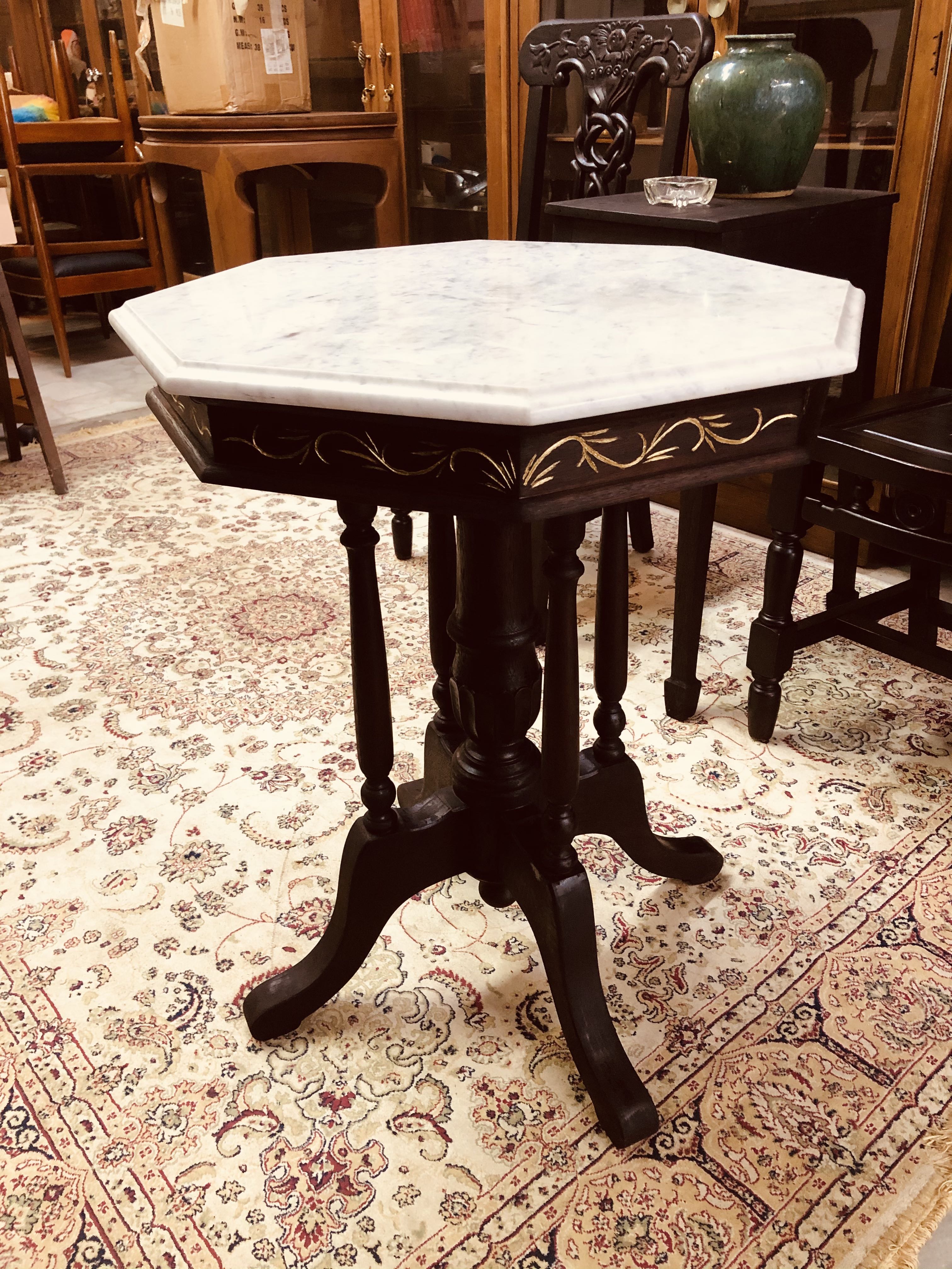 Vintage octagon marble table Furniture Home Living