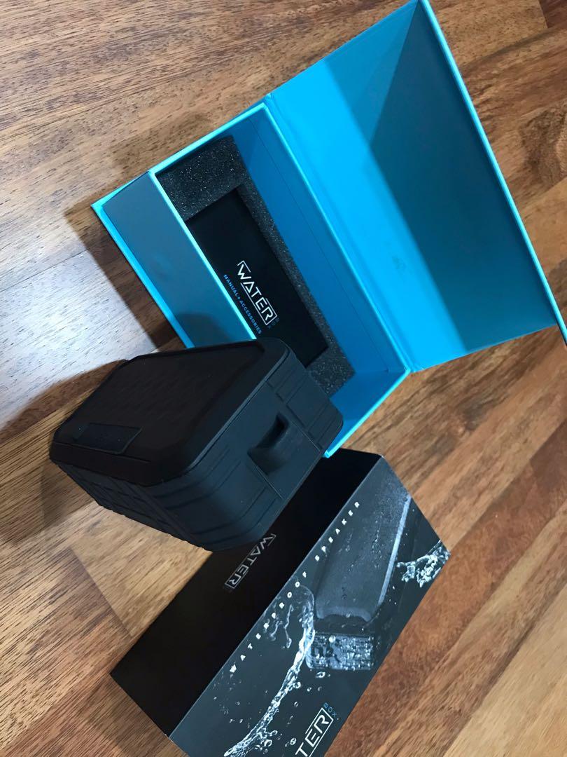 Waterbox Waterproof Speaker and Atom Wireless Earbuds, Audio
