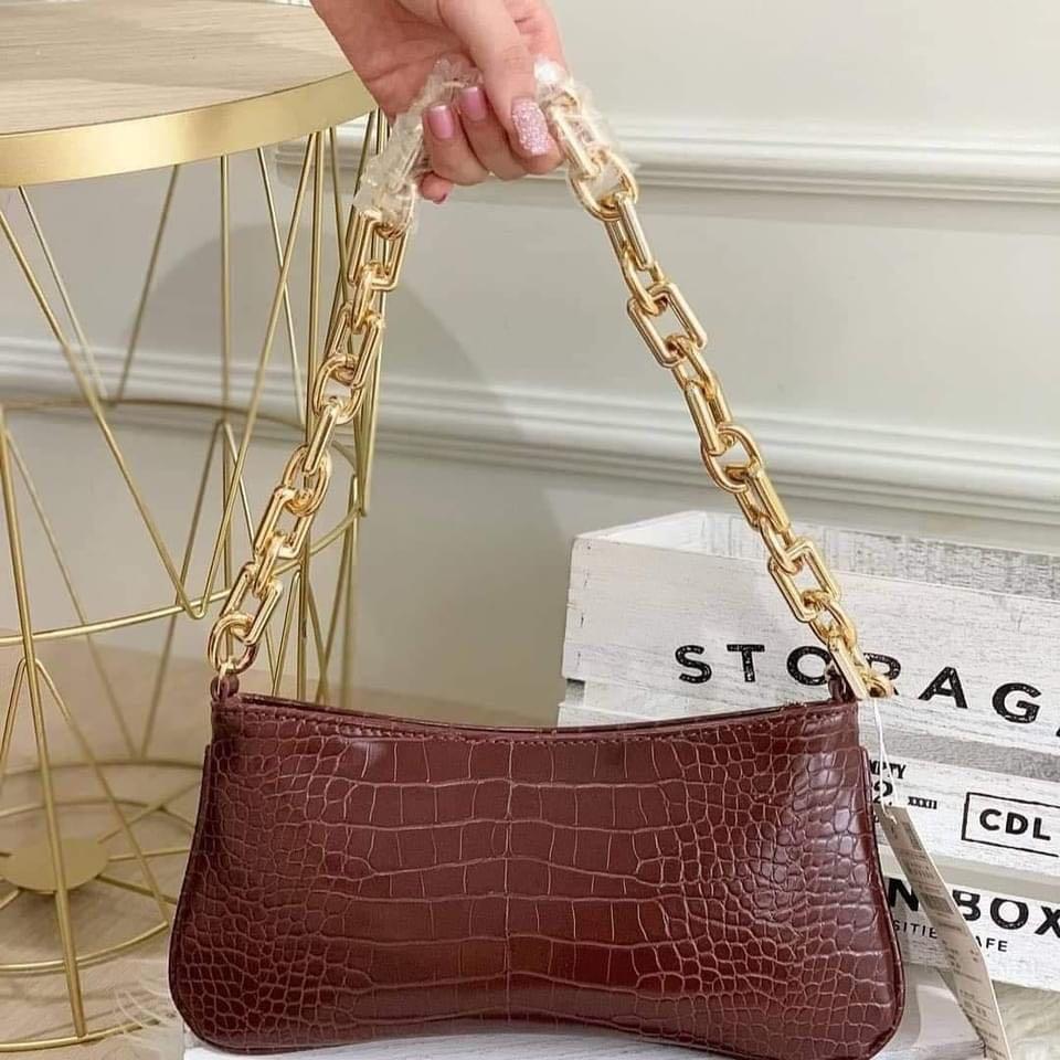 Zara chain embossed bag sale