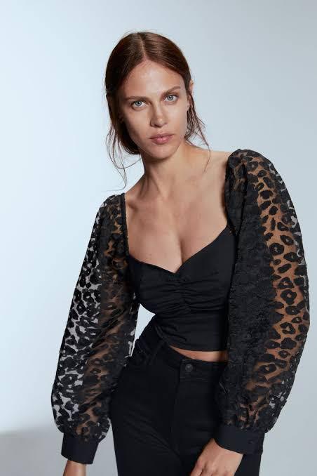 Zara Contrasting Organza Top (BNWT), Women's Fashion, Tops, Blouses on  Carousell