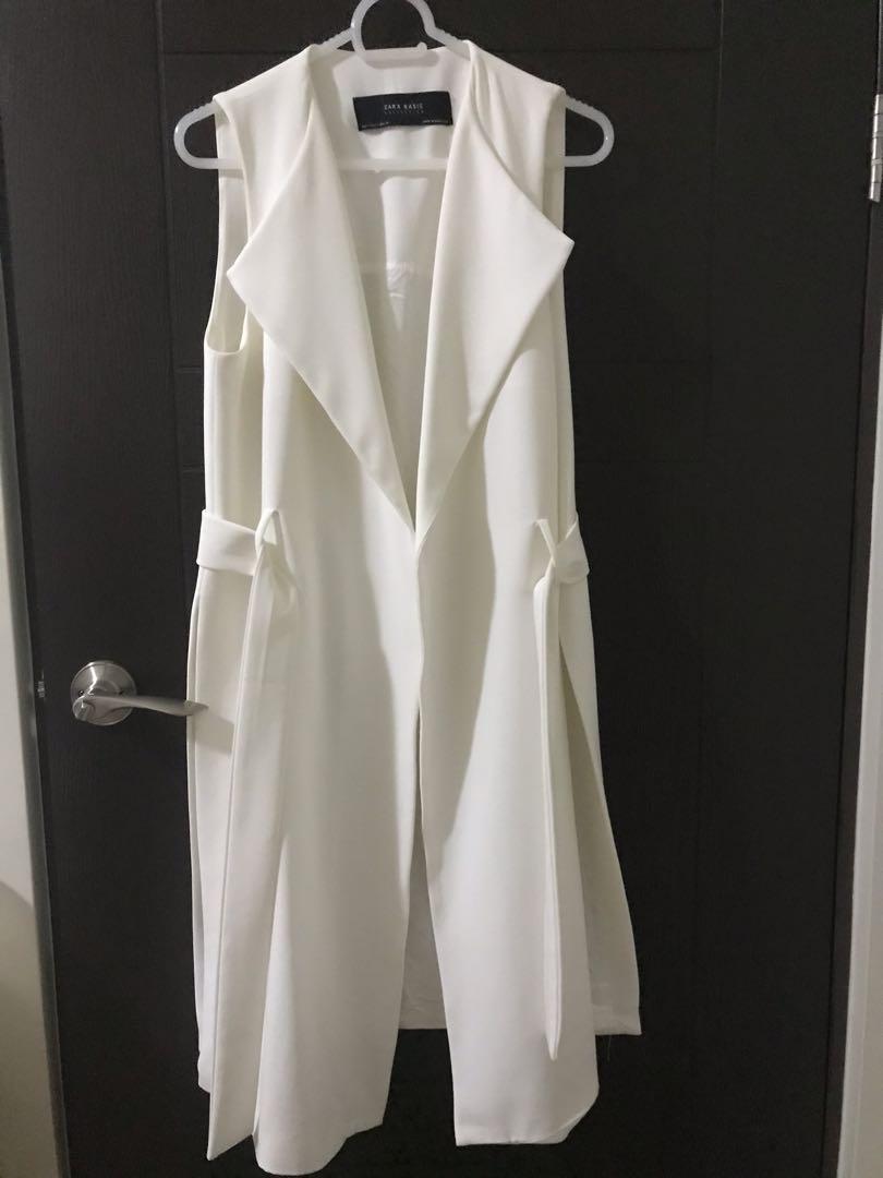 Long best sale white vest