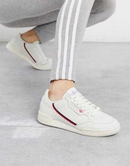 Adidas originals continental 80's sneakers in off white and red outlet