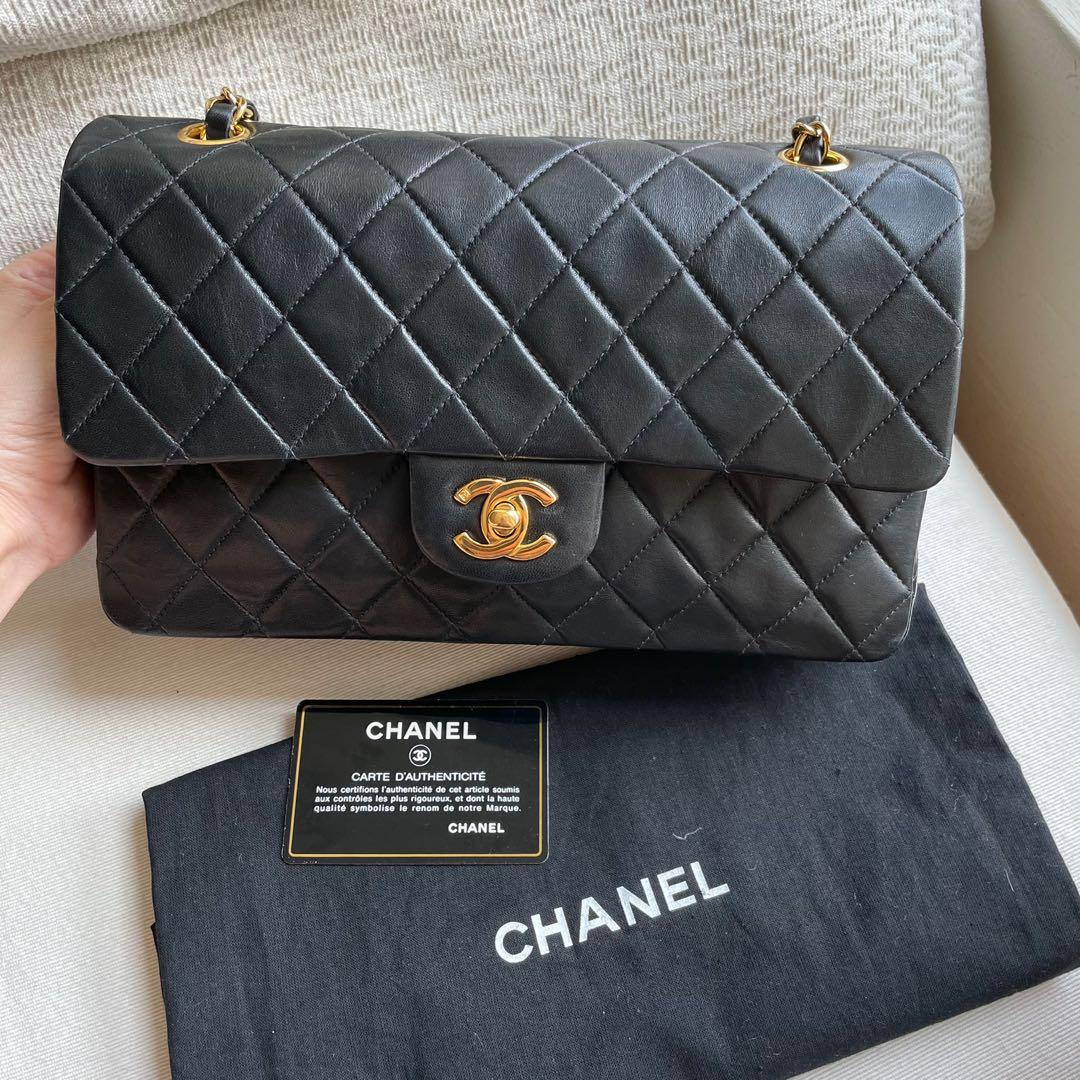 AUTHENTIC CHANEL Medium 10 Classic Flap Bag 24k Gold Hardware series 7 💙  , Luxury, Bags & Wallets on Carousell