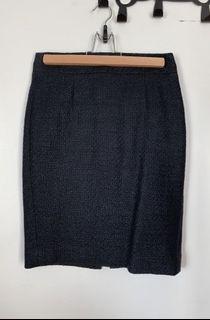 Banana Republic Textured Black Pencil Skirt