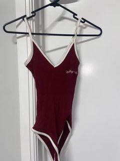 Burgundy body suit