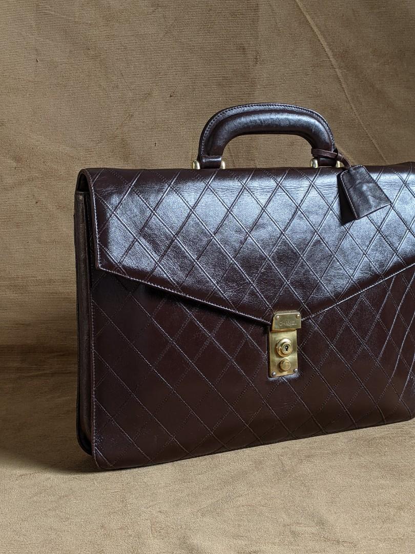 CHANEL - 1980s Vintage Lambskin Briefcase Bag - Laptop - Document