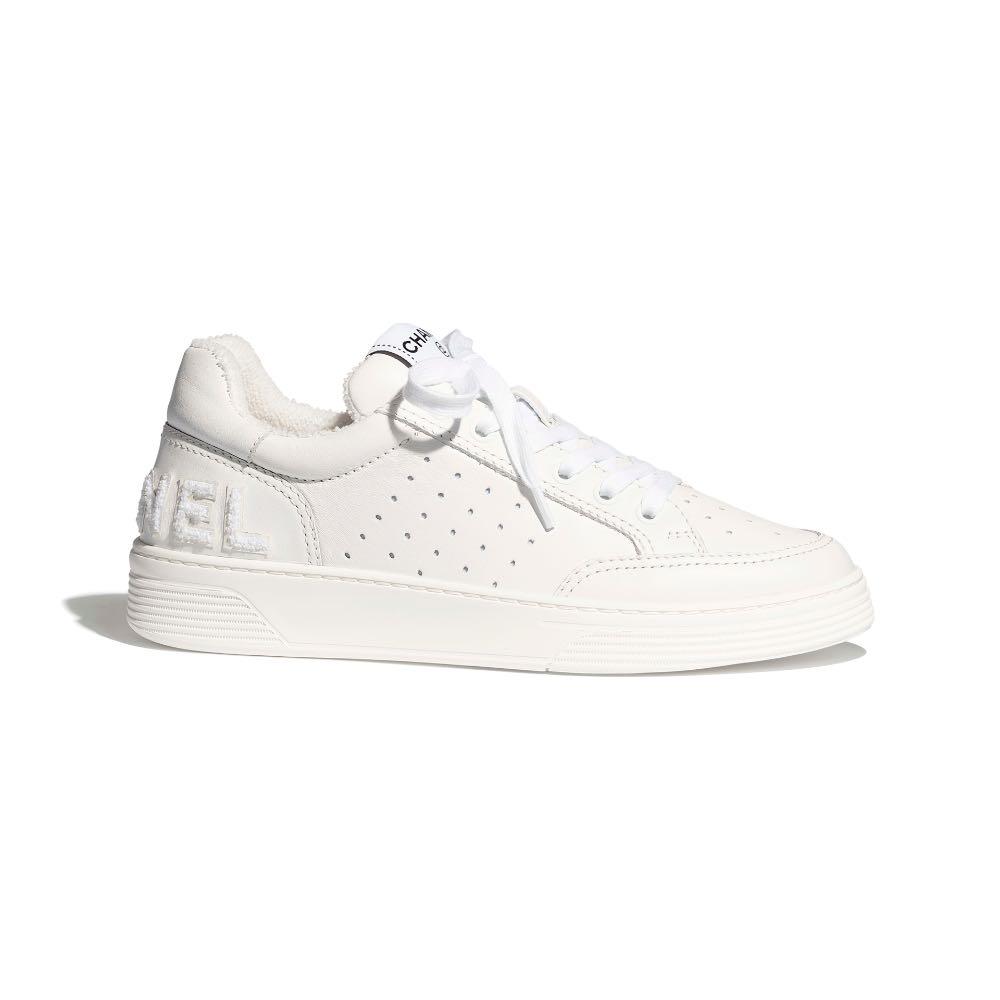 White chanel sneakers womens sale