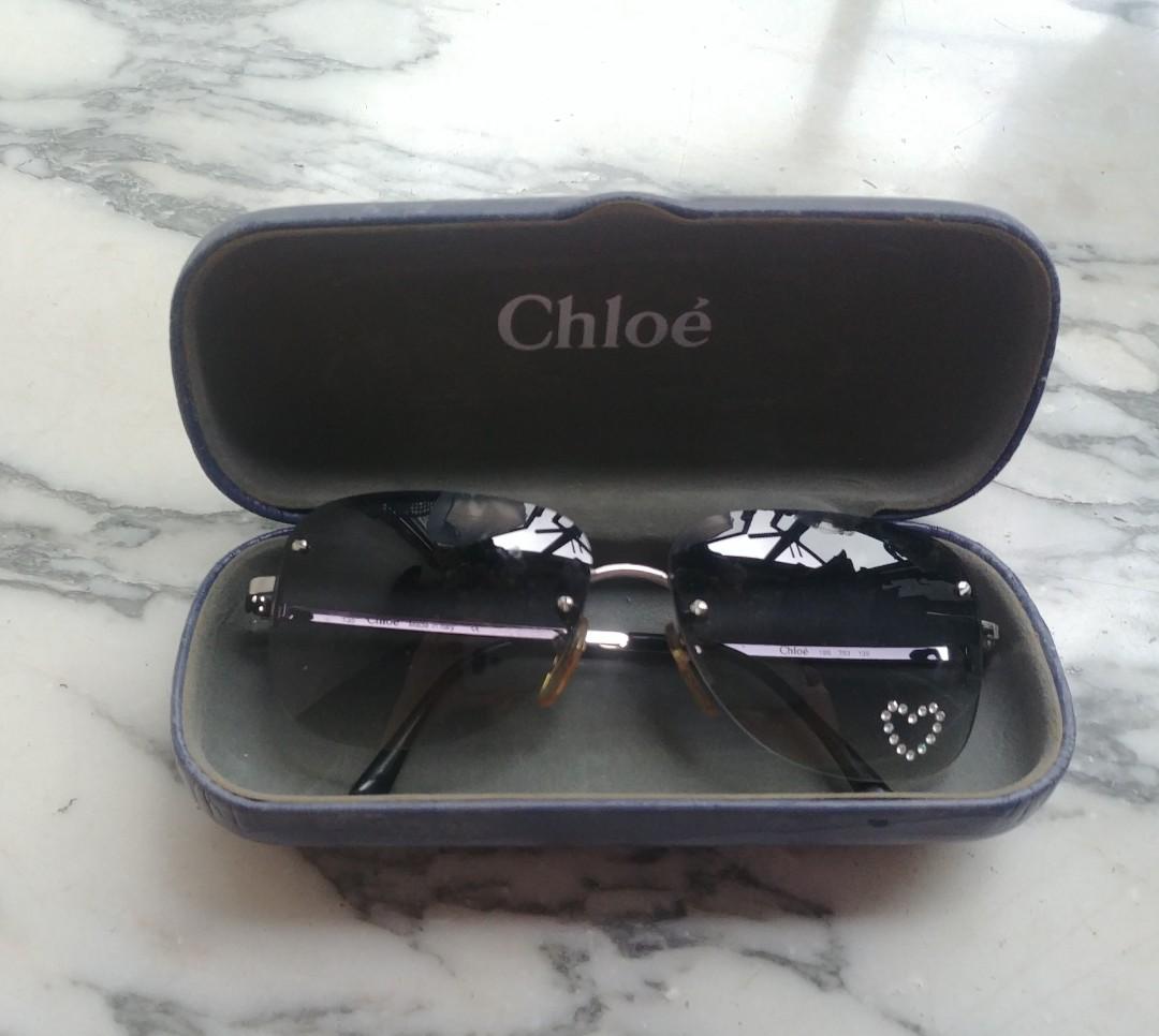 Chloe Rhinestone Heart Sunglasses