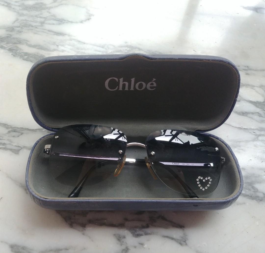 Chloe sunglasses top rhinestone heart