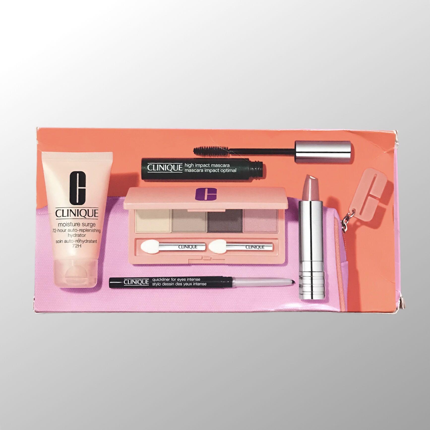 CLINIQUE 6-Pc. Spring Into Color Eye & Lip Makeup Set (Category: Makeup) located in San Mateo. Submitted by thewanderlustmanila (Listing ID 1081362077, Image 3). Description: 1500 + sf A bright, pretty dose of color and care. Everything you need for pretty spring looks. SET INCLUDES: - Limited-Edition All About Shadow Quad, 0.16-oz. - High Impact Mascara - Black, 0.24-oz. - Dramatically Different Lipstick Shaping Lip Colour - Blushing Nude, 0.1-o