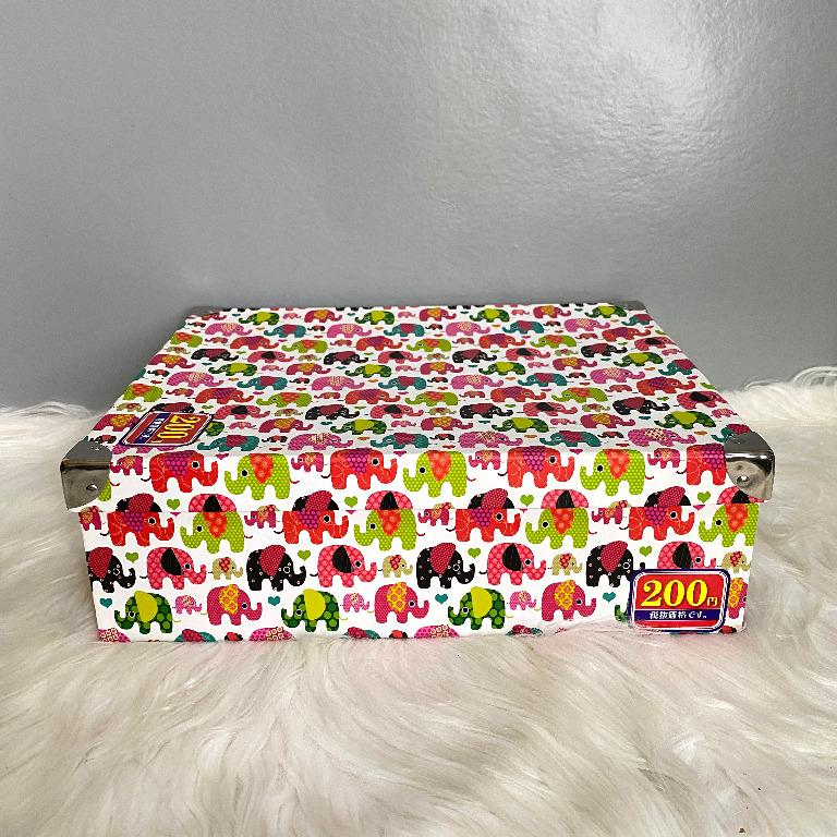Daiso Japan Multicolor Elephant Storage Box (Category: Storage Boxes & Baskets) located in Consolacion. Submitted by posh_avenue_home (Listing ID 1081632125, Image 1). Description: New with plastic wrap. Set of 4 boxes. 25cm x 16cm x 15cm.