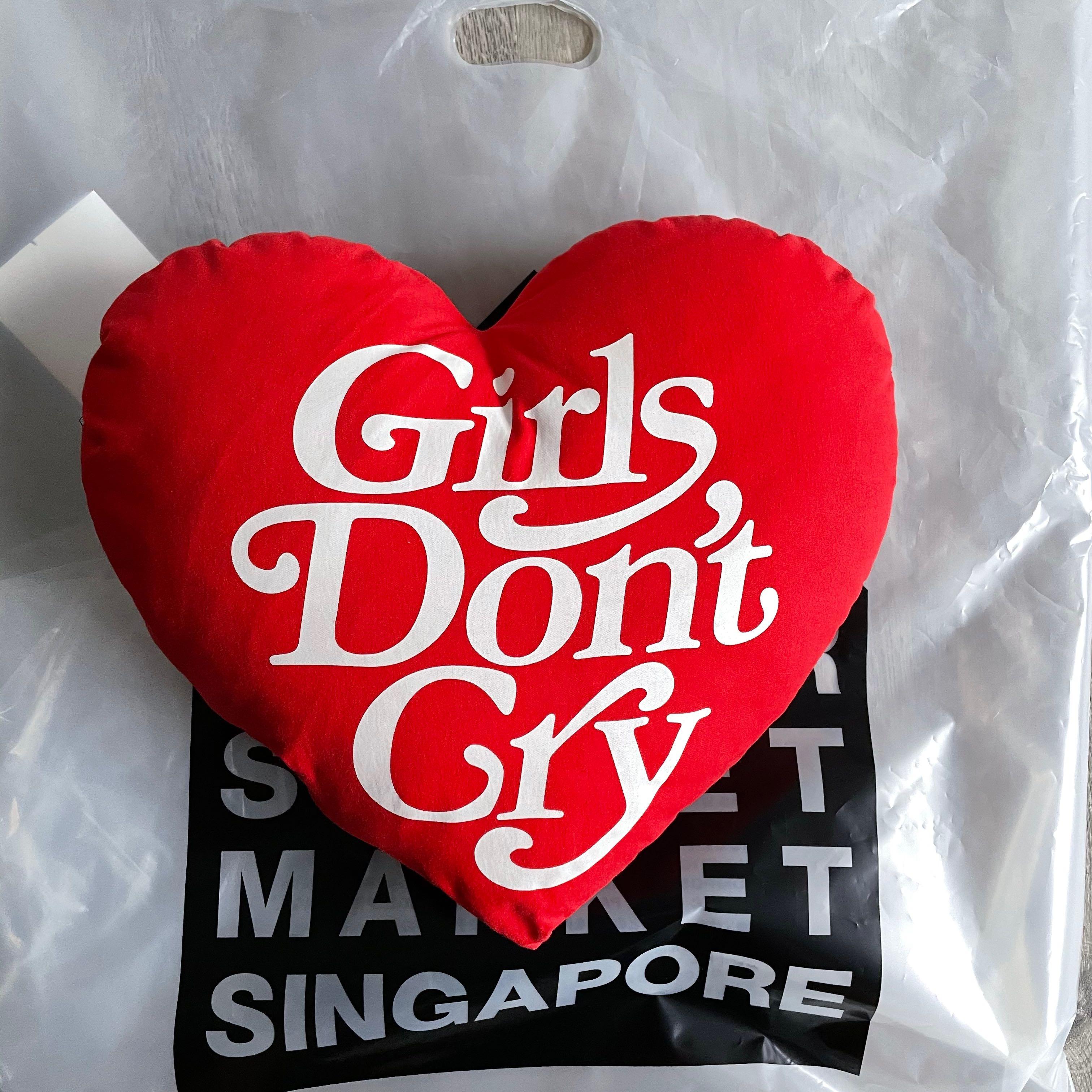 GIRLS DON'T CRY HEART SHAPE PILLOW (RED), Men's Fashion, Tops ...