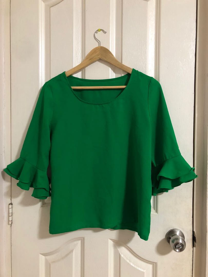 Green formal blouse clearance
