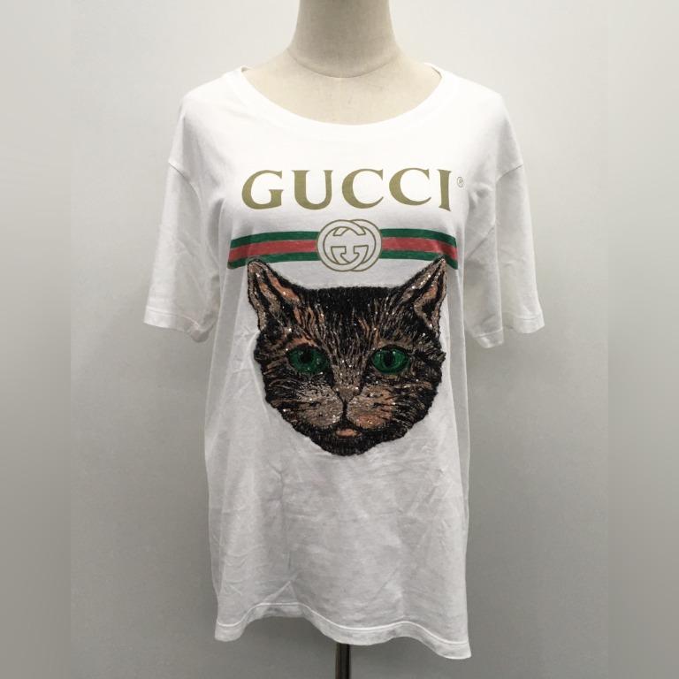 GUCCI SEQUIN CAT TSHIRT 217006961