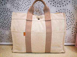 HERMES Tote Bag New fool toe MM canvas gray SilverHardware Women Used –