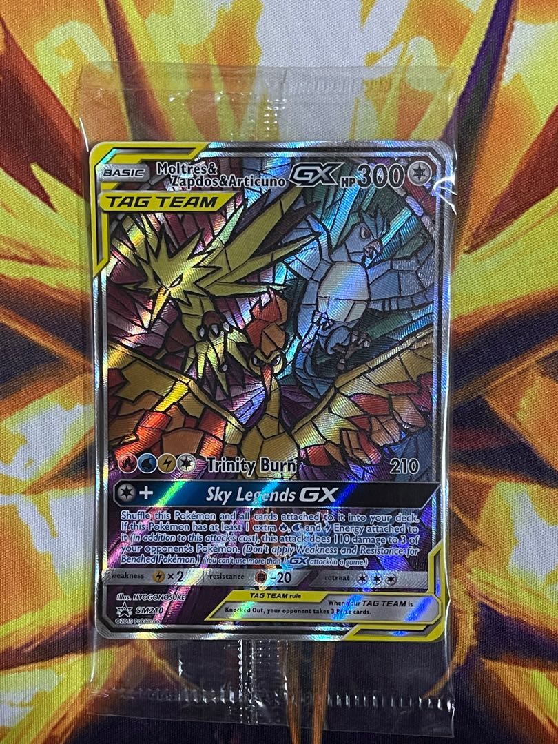 Mavin  p1 Moltres Zapdos Articuno GX SM210 Hidden Fates Promo Pokemon TCG  SEALED NM