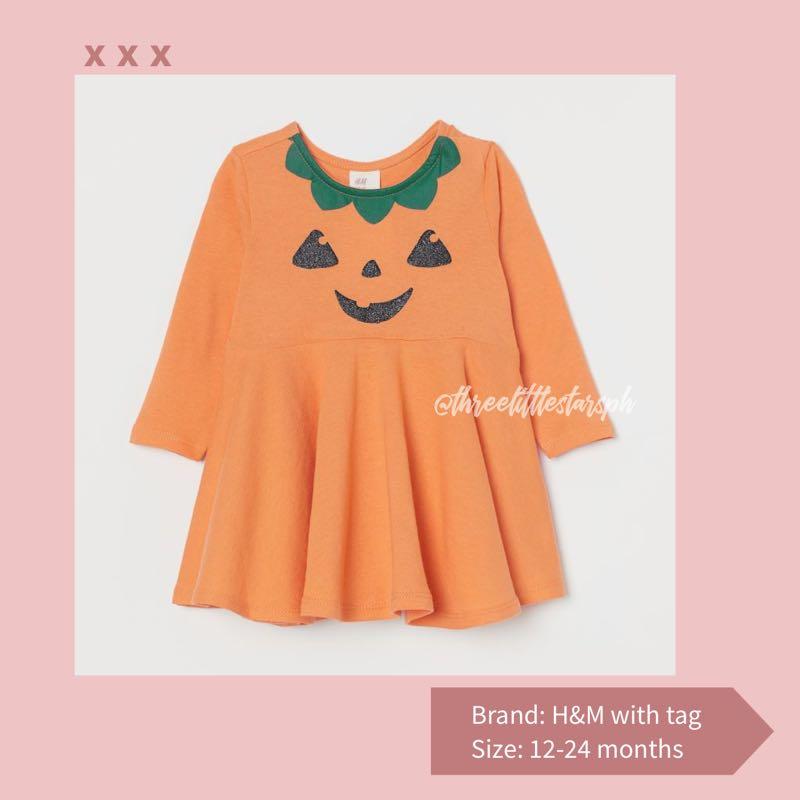 H M Pumpkin Dress Halloween Babies Kids Babies Kids Fashion On Carousell