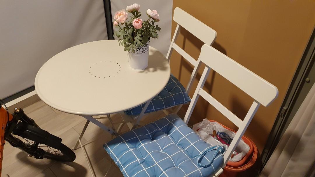 IKEA table and chairs for the balcony, Furniture, Tables & Chairs on