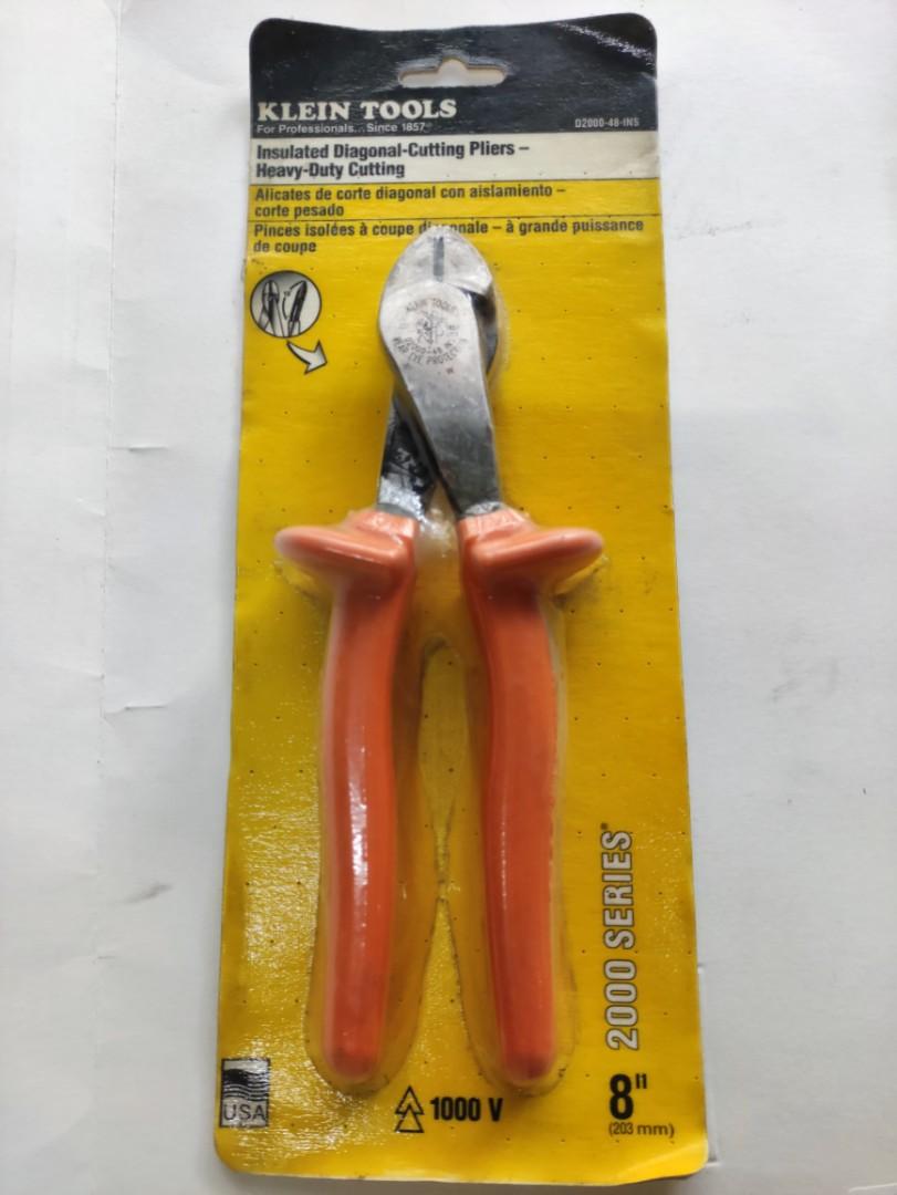 Klein Tools Insulated Diagonal Cutting Pliers 8 inches (Category: Construction Tools & Equipment) located in Caloocan City. Submitted by dianethriftstore (Listing ID 1081706750, Image 1). Description: Diagonal Cutting Pliers, Insulated, High Leverage, 8-Inch Klein Tools Pliers are individually tested to exceed the IEC 60900 and ASTM F1505 standards, for insulated tools, and clearly marked with the official 1000-volt rating symbol Two layers of in