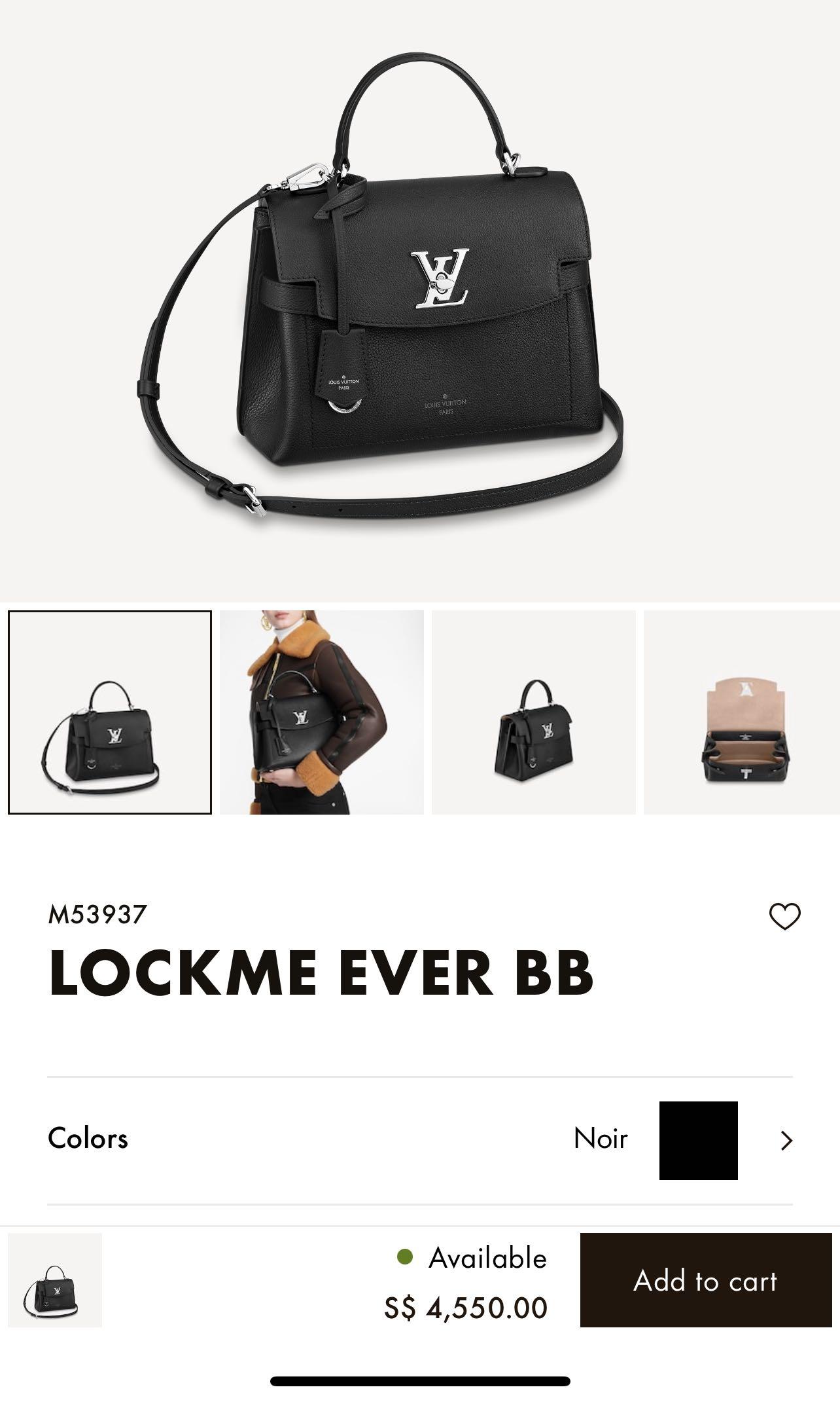 Louis Vuitton LockMe Ever BB Noir, Women's Fashion, Bags & Wallets