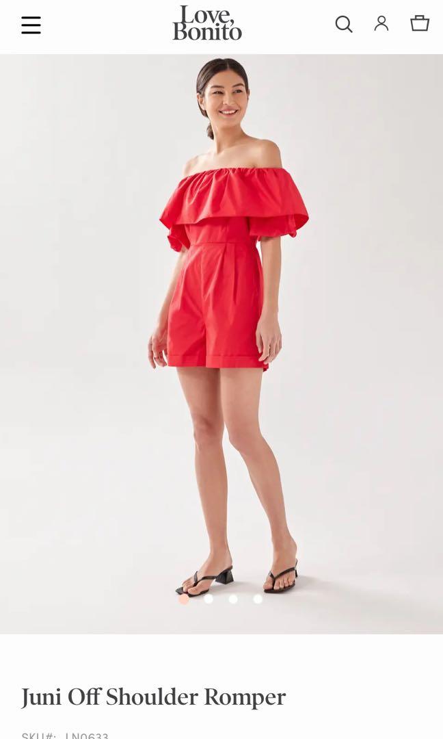 Womens off the shoulder romper clearance