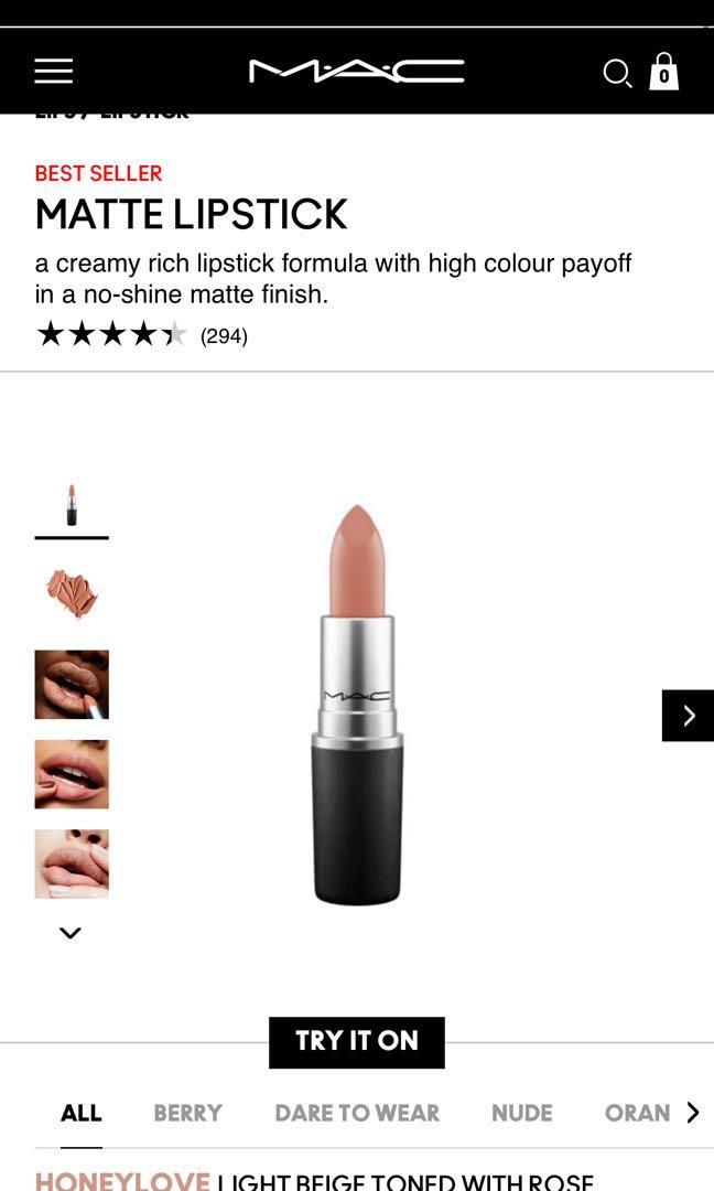 MAC Matte Lipstick Shade 605 HONEYLOVE Full Size .1oz / 3g New In Box SOLD  OUT! 784190280878