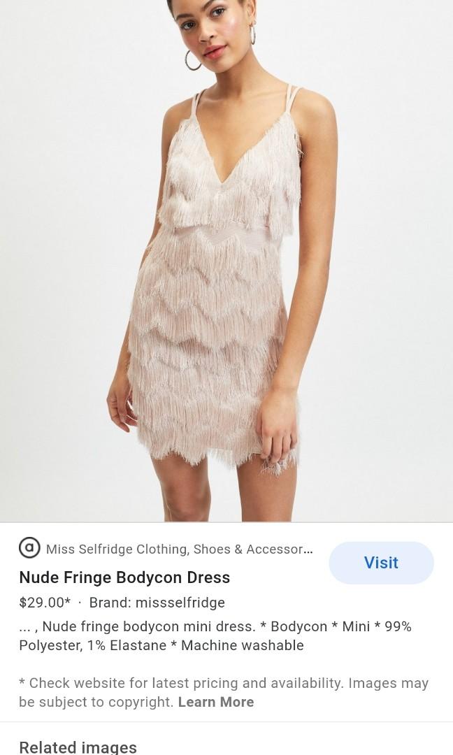 Nude fringe dress Clearance