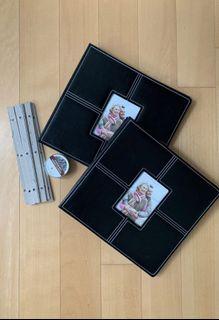 NEW Memory Stor Black Leather Expandable Scrapbooks