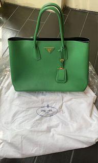 Prada Saffiano Cuir Verde Tote Bag